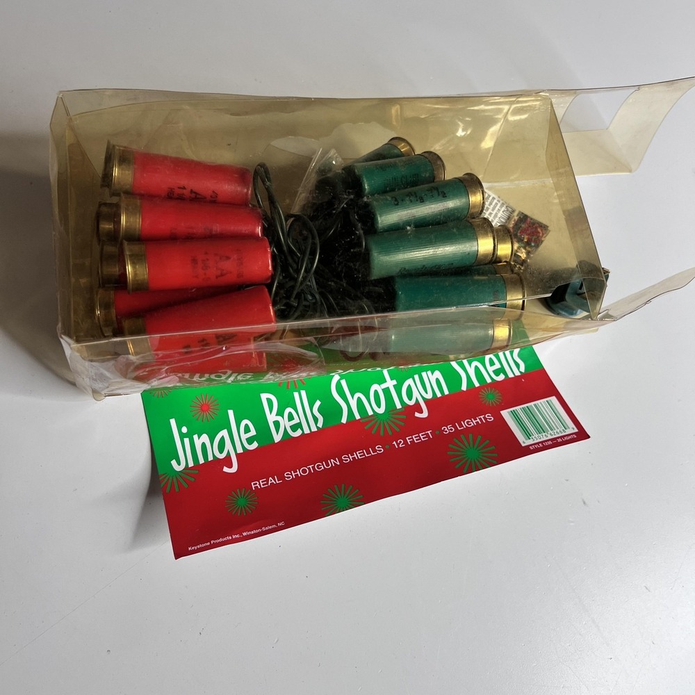 Keystone Jingle Bells Shotgun Shell Christmas Lights 12ft 35ct Red Green 1235